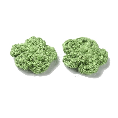Peach Blossom Handmade Crochet Cotton Ornament Accessories AJEW-WH0326-53N-1