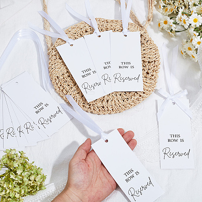 24Pcs 2 Sets Paper Seat Reserved Sign Hanging AJEW-CN0006-21A-1