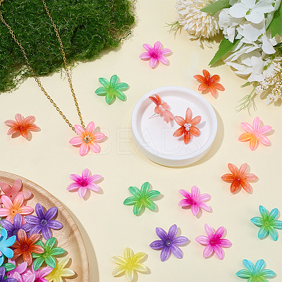 60Pcs Opaque Acrylic Beads OACR-SC0002-81-1