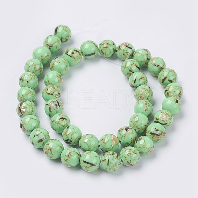 Sea Shell and Synthetic Turquoise Assembled Beads Strands X-G-G758-02-6mm-1