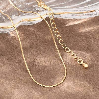 0.7MM Brass Boston Link Chain Necklaces for Women NJEW-Q351-02G-1