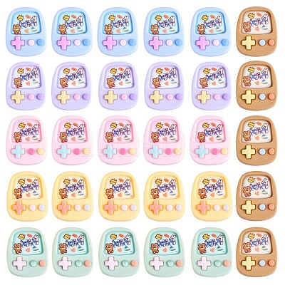 30Pcs Game Console Slime Opaque Resin Cabochons Flatback Cartoon Game Slime Resin Charms Colorful Cartoon Embellishment Cabochon for DIY Crafts Scrapbooking Phone Case Decor JX286A-1