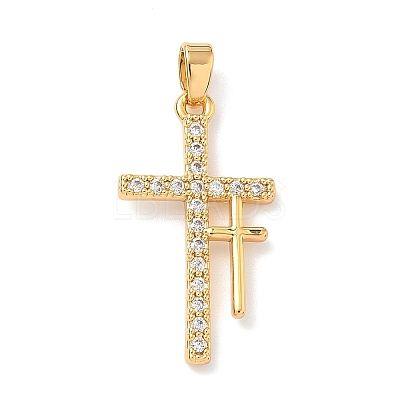 Brass Micro Pave Cubic Zirconia Pendants KK-A281-26G-G-1