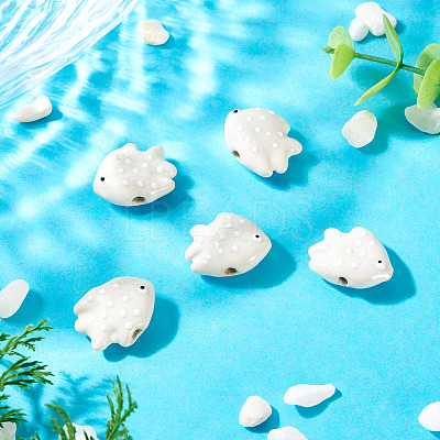 5Pcs Handmade Porcelain Beads PORC-TADJ0001-05J-1