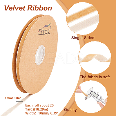 Single Face Velvet Ribbons OCOR-WH0080-14E-02-1