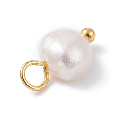 Natural Cultured Freshwater Pearl Charms PALLOY-JF01098-03-1