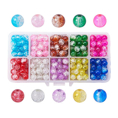 Baking Paint Crackle Glass Bead CCG-PH0002-8mm-02-1