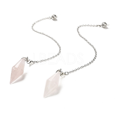 Natural Rose Quartz Pointed Dowsing Pendulums G-F763-05P-06-1