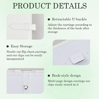 Portable PU Leather Earring Display Book EDIS-CL0001-02A-1