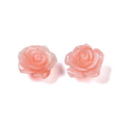 Synthetic Coral 3D Flower Rose Beads CORA-A005-14mm-24-1