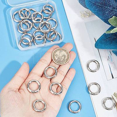 Zinc Alloy Spring Gate Rings FIND-SP0001-08C-1