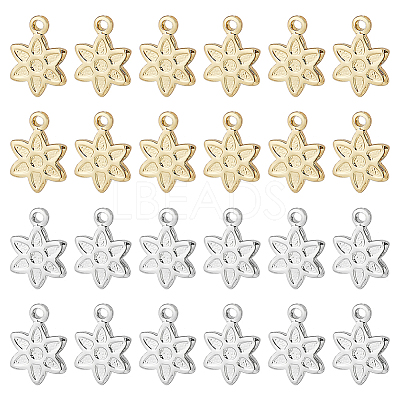 48Pcs 2 Colors Rack Plating Brass Charms KK-BC0011-97-1