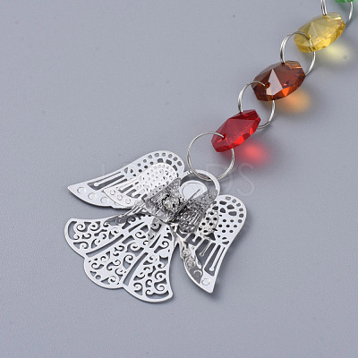 Chandelier Suncatchers Prisms Octogon Glass Chakra Hanging Pendant AJEW-G025-C05-1