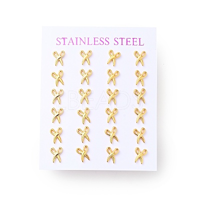304 Stainless Steel Tiny Scissor Stud Earrings with 316 Stainless Steel Pins for Women EJEW-J043-16G-1