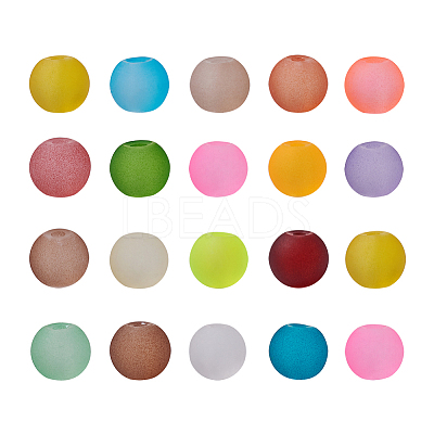 Transparent Frosted Glass Beads FGLA-TA0001-01-6mm-1