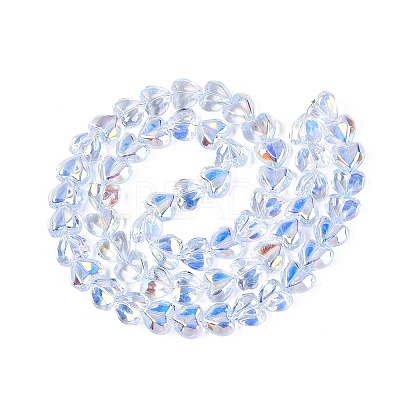 Electroplate Transparent Glass Beads Strands EGLA-N056-01A-02-1