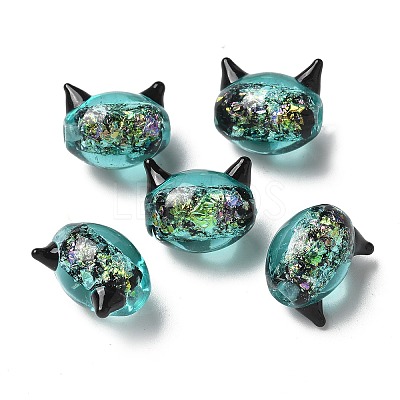 Handmade Foil Lampwork Beads Strands FOIL-Z001-04H-1