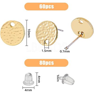 60Pcs Alloy Stud Earring Findings FIND-FH0005-71-1