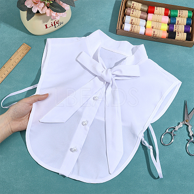 Polyester & Cotton & Nylon Detachable Shirt Collar AJEW-WH0643-161-1