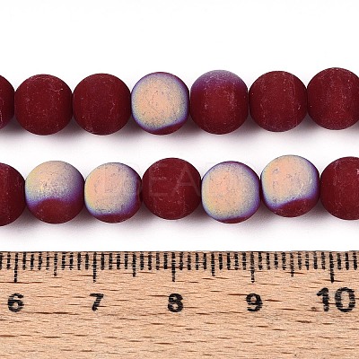 Frosted Opaque Glass Beads Strands GLAA-T032-P8mm-MBB05-1