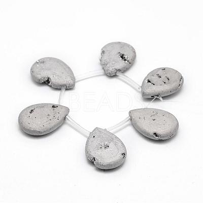 Electroplated Natural Quartz Crystal Beads Strands G-G891-07-1