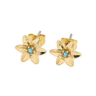 Brass Micro Pave Cubic Zirconia Ear Studs EJEW-P283-01G-03-1