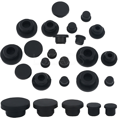 20Pcs 5 Style Silicone Hole Plugs AJEW-GF0008-06B-1