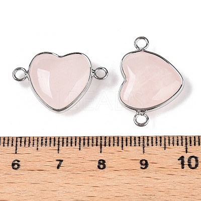 Natural Rose Quartz Love Heart Pendants G-T138-205H-P-1