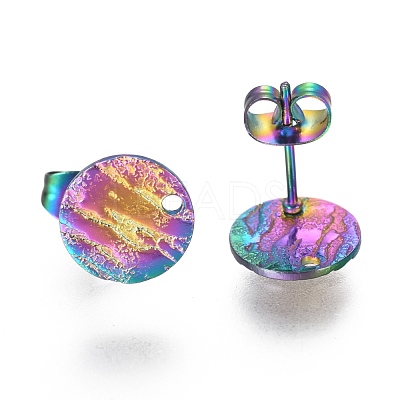 Ion Plating(IP) 304 Stainless Steel Stud Earring Findings STAS-I157-11A-M-1