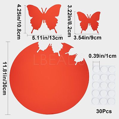 1 Set Plastic Mirror Wall Stickers AJEW-CN0001-65B-1