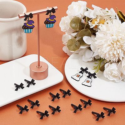 40Pcs Bowknot Alloy Stud Earring Findings FIND-SP0001-16EB-1