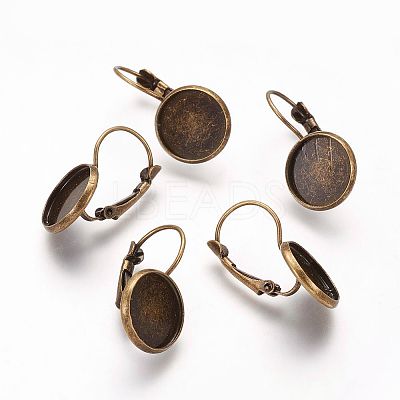 Brass Leverback Earring Findings X-KK-H023-AB-NF-1