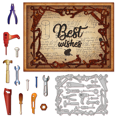 Tool Theme Carbon Steel Cutting Dies Stencils DIY-WH0309-2068-1