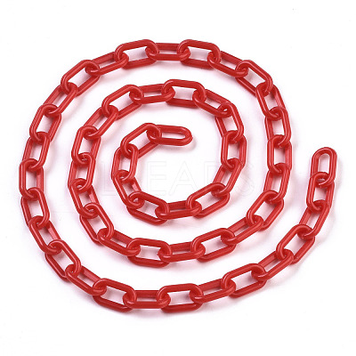 Handmade Opaque Acrylic Paperclip Chains X-KY-S166-002E-1