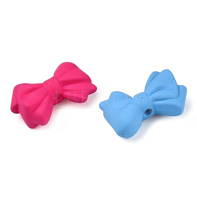 Rubberized Style Opaque Acrylic Beads X-OACR-N137-71-1