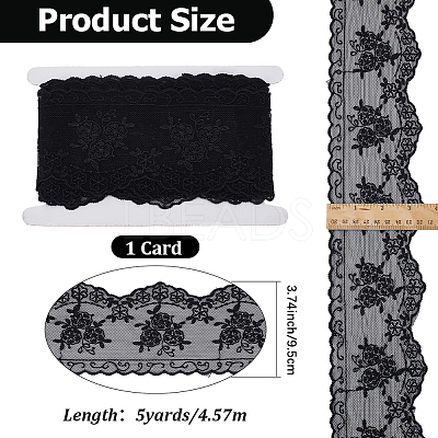5Yards Polyester Fringe Lace Trim OCOR-CY0003-95A-1
