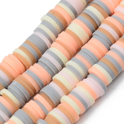 Handmade Polymer Clay Beads Strands X-CLAY-R089-6mm-108-1