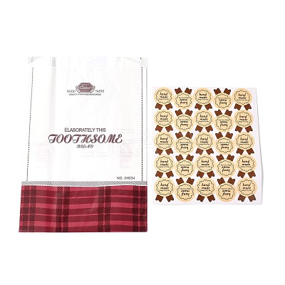 Rectangle with Tartan Pattern Paper Baking Bags CARB-K0001-01A-1