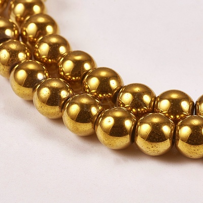 Electroplate Non-magnetic Synthetic Hematite Beads Strands G-J169A-6mm-04-1