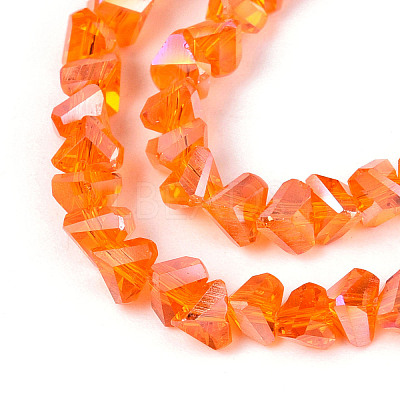 Electroplate Transparent Glass Beads Strands GLAA-N021-4mm-09-1