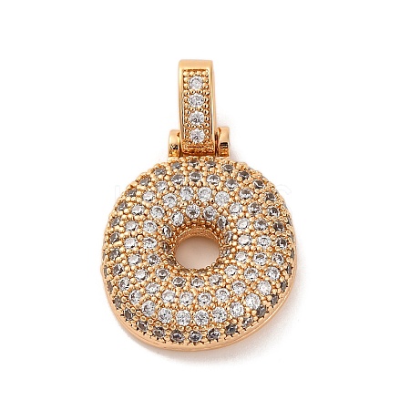 Brass Micro Pave Cubic Zirconia Pendants KK-C076-29O-G01-1