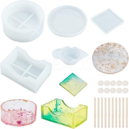 Cup Mat Silicone Molds Sets DIY-FH0002-21-1