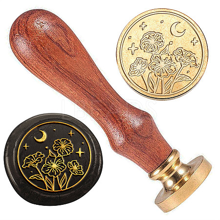 Golden Plated Brass Sealing Wax Stamp Head AJEW-WH0208-915-1