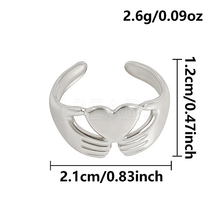 304 Stainless Steel Open Cuff Rings KF3261-1-1