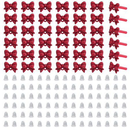 42Pcs Alloy Bowknot Stud Earring Findings EJEW-ME0001-28-1
