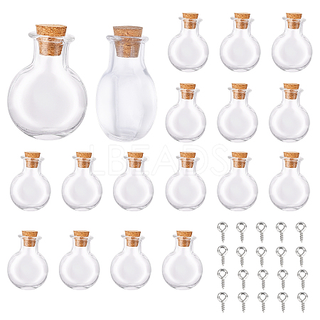 40Pcs 2 Style Glass Bottles AJEW-SC0001-34-1