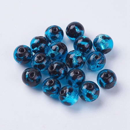 Handmade Silver Foil Lampwork Beads LAMP-J089-Q05-1