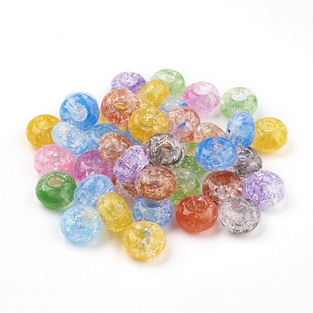 Transparent Crackle Acrylic Beads X-MACR-E025-30-1