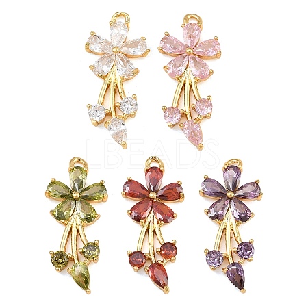 Brass Micro Pave Cubic Zirconia Pendants CU-CBA7392-12G-1