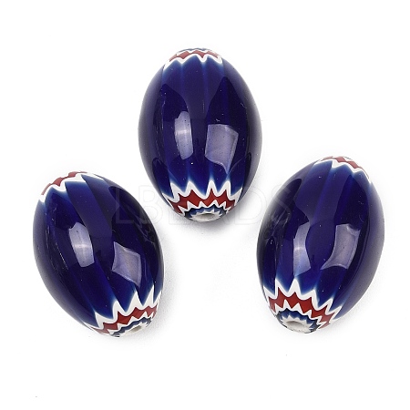 Handmade Millefiori Glass Beads LAMP-Z021-03-1